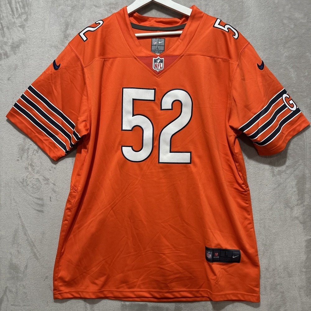 Nike Chicago Bears Kahlil Mack #52 NFL Alternate Orange Home Jersey Men's Size L